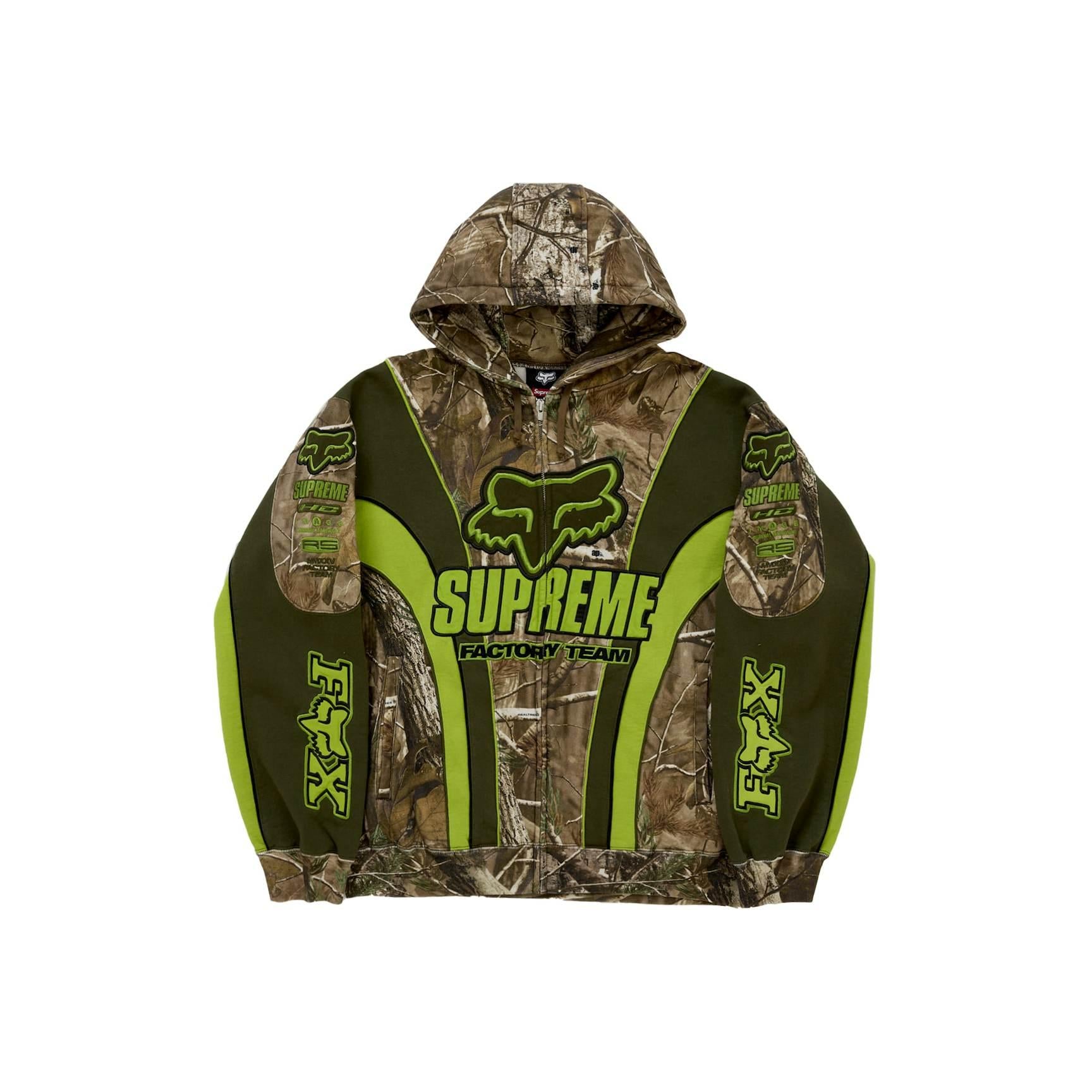 Supreme Fox Racing Zip Up Hooded Sweatshirt - Realtree Hardwoods Camo