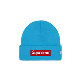 Supreme New Era Box Logo Beanie - Cyan